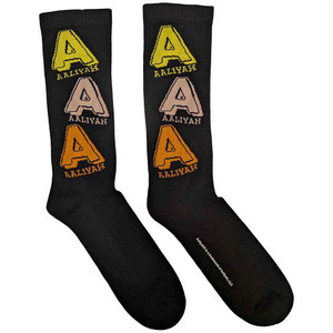 Aaliyah Unisex Terry Socks: Tricolour Logo (Black) (UK Size 7 - 11) Aaliyah Unisex Terry Socks: Tricolour Logo (Black) (UK Size 7 - 11)