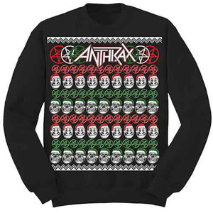 Anthrax Unisex Sweatshirt: Skulls Christmas (Black) (Small) Anthrax Unisex Sweatshirt: Skulls Christmas (Black) (Small)