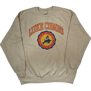 Luke Combs Unisex Sweatshirt: Tour '23 Europe Map (Natural) (Ex-Tour)  Luke Combs Unisex Sweatshirt: Tour '23 Europe Map (Natural) (Ex-Tour)