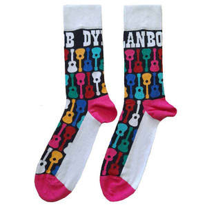 Bob Dylan Unisex Ankle Socks: Guitar Pattern (Black & Multicolour) (UK Size 7 - 11) Bob Dylan Unisex Ankle Socks: Guitar Pattern (Black & Multicolour) (UK Size 7 - 11)