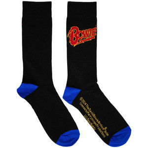 David Bowie Unisex Ankle Socks: Logo Blue Contrast (Black) (UK Size 6 - 11) David Bowie Unisex Ankle Socks: Logo Blue Contrast (Black) (UK Size 6 - 11)