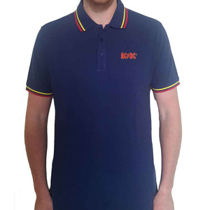 AC/DC Unisex Polo Shirt: Classic Logo (Navy Blue) AC/DC Unisex Polo Shirt: Classic Logo (Navy Blue)