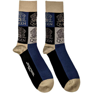 Queen Unisex Ankle Socks: Crest Blocks (Navy Blue) (UK Size 7 - 11) Queen Unisex Ankle Socks: Crest Blocks (Navy Blue) (UK Size 7 - 11)