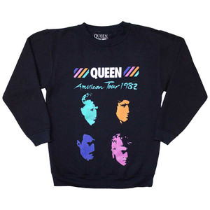 Queen Unisex Sweatshirt: American Tour 1982 (Navy Blue) (Oversized) Queen Unisex Sweatshirt: American Tour 1982 (Navy Blue) (Oversized)