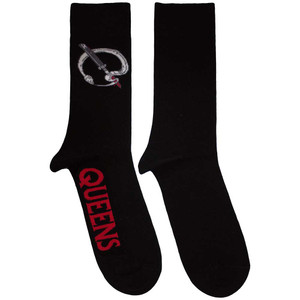 Queens Of The Stone Age Unisex Ankle Socks: Q Emblem (Black) Queens Of The Stone Age Unisex Ankle Socks: Q Emblem (Black)