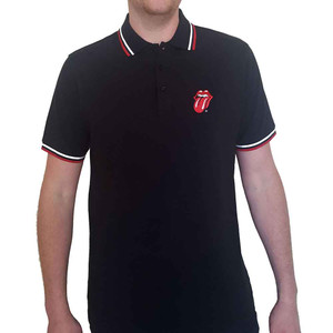 The Rolling Stones Unisex Polo Shirt: Classic Tongue (Black) The Rolling Stones Unisex Polo Shirt: Classic Tongue (Black)
