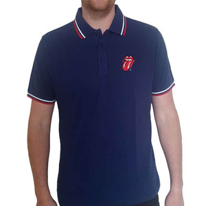 The Rolling Stones Unisex Polo Shirt: Classic Tongue (Navy Blue) The Rolling Stones Unisex Polo Shirt: Classic Tongue (Navy Blue)