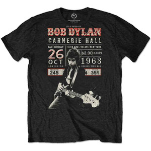 Bob Dylan Unisex T-Shirt: Carnegie Hall '63 Eco (Black) Bob Dylan Unisex T-Shirt: Carnegie Hall '63 Eco (Black)