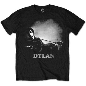 Bob Dylan Unisex T-Shirt: Guitar & Logo (Black) Bob Dylan Unisex T-Shirt: Guitar & Logo (Black)
