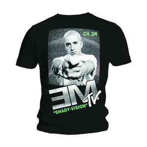Eminem Unisex T-Shirt: EM TV Shady Vision (Black) Eminem Unisex T-Shirt: EM TV Shady Vision (Black)