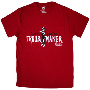 Emily The Strange Unisex T-Shirt: Troublemaker (Red) Emily The Strange Unisex T-Shirt: Troublemaker (Red)