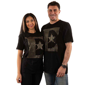 Elton John Unisex T-Shirt: E Logo (Black) (Embellished) Elton John Unisex T-Shirt: E Logo (Black) (Embellished)