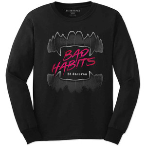 Ed Sheeran Unisex Long Sleeve T-Shirt: Bad Habits (Black) Ed Sheeran Unisex Long Sleeve T-Shirt: Bad Habits (Black)