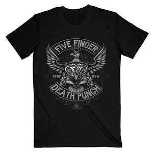 Five Finger Death Punch Unisex T-Shirt: Howe Eagle Crest (Black) Five Finger Death Punch Unisex T-Shirt: Howe Eagle Crest (Black)