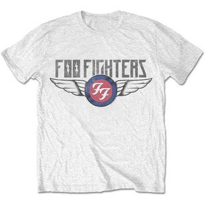 Foo Fighters Unisex T-Shirt: Flash Wings (White) Foo Fighters Unisex T-Shirt: Flash Wings (White)