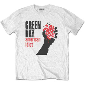 Green Day Unisex T-Shirt: American Idiot (White) Green Day Unisex T-Shirt: American Idiot (White)