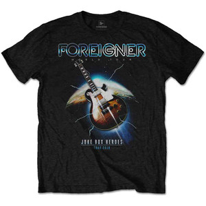 Foreigner Unisex T-Shirt: Juke Box Heroes (Black) Foreigner Unisex T-Shirt: Juke Box Heroes (Black)