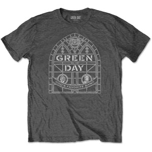 Green Day Unisex T-Shirt: Stained Glass Arch (Charcoal Grey) Green Day Unisex T-Shirt: Stained Glass Arch (Charcoal Grey)