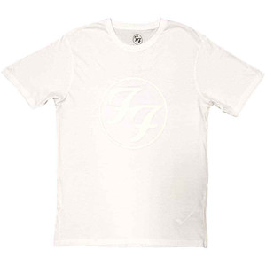 Foo Fighters Unisex T-Shirt: FF Logo (White) (Hi-Build) Foo Fighters Unisex T-Shirt: FF Logo (White) (Hi-Build)