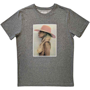 Lady Gaga Unisex T-Shirt: Pink Hat (Grey) Lady Gaga Unisex T-Shirt: Pink Hat (Grey)