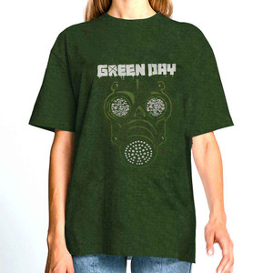 Green Day Unisex T-Shirt: Gas Mask (Khaki Green) (Wash Collection) Green Day Unisex T-Shirt: Gas Mask (Khaki Green) (Wash Collection)