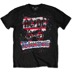 AC/DC Unisex T-Shirt: We Salute You Stripe (Black) AC/DC Unisex T-Shirt: We Salute You Stripe (Black)