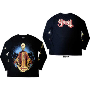 Ghost Unisex Long Sleeve T-Shirt: Papa & Radient Ghouls (Black) (Back & Sleeve Print) Ghost Unisex Long Sleeve T-Shirt: Papa & Radient Ghouls (Black) (Back & Sleeve Print)