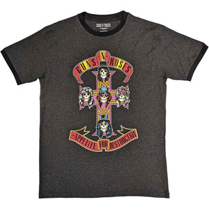 Guns N' Roses Unisex Ringer T-Shirt: Appetite for Destruction (Charcoal Grey) Guns N' Roses Unisex Ringer T-Shirt: Appetite for Destruction (Charcoal Grey)