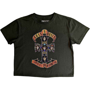 Guns N' Roses Ladies Crop Top: Appetite For Destruction (Green) Guns N' Roses Ladies Crop Top: Appetite For Destruction (Green)