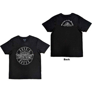 Guns N' Roses Unisex T-Shirt: Classic Bullet Mono (Black) (Back Print) Guns N' Roses Unisex T-Shirt: Classic Bullet Mono (Black) (Back Print)