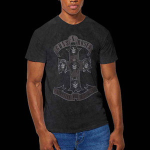 Guns N' Roses Unisex T-Shirt: Monochrome Cross (Dip-Dye On Black) (Wash Collection) Guns N' Roses Unisex T-Shirt: Monochrome Cross (Dip-Dye On Black) (Wash Collection)