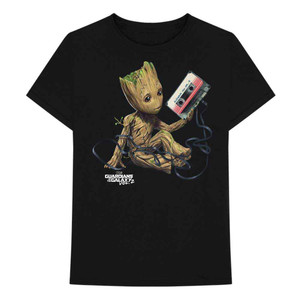 Marvel Comics Unisex T-Shirt: Guardians of the Galaxy Groot with Tape (Black) Marvel Comics Unisex T-Shirt: Guardians of the Galaxy Groot with Tape (Black)