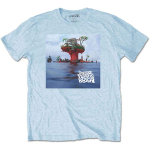 Gorillaz Unisex T-Shirt: Plastic Beach (Light Blue) Gorillaz Unisex T-Shirt: Plastic Beach (Light Blue)