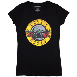 Guns N' Roses Ladies T-Shirt: Classic Bullet Logo (Black) (Skinny Fit) Guns N' Roses Ladies T-Shirt: Classic Bullet Logo (Black) (Skinny Fit)