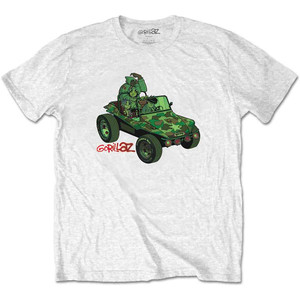 Gorillaz Unisex T-Shirt: Green Jeep (White) Gorillaz Unisex T-Shirt: Green Jeep (White)