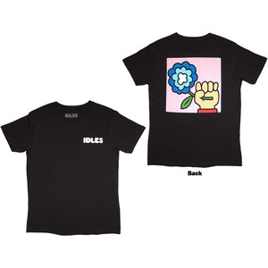 Idles Unisex T-Shirt: Cartoon Flower (Black) (Back Print) Idles Unisex T-Shirt: Cartoon Flower (Black) (Back Print)