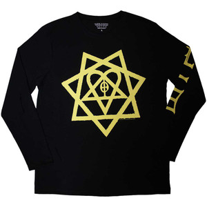 HIM Unisex Long Sleeve T-Shirt: Heartagram Honeycomb (Black) (Sleeve Print) HIM Unisex Long Sleeve T-Shirt: Heartagram Honeycomb (Black) (Sleeve Print)