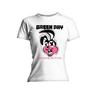 Green Day Ladies T-Shirt: Road Kill (White) (Skinny Fit) Green Day Ladies T-Shirt: Road Kill (White) (Skinny Fit)