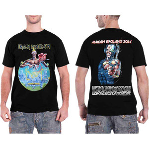 Iron Maiden Unisex T-Shirt: England 2014 Tour (Black) (Back Print)