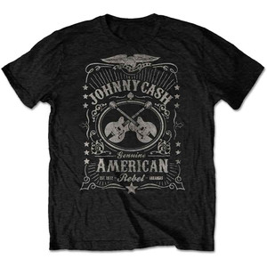 Johnny Cash Unisex T-Shirt: American Rebel 2 (Black) Johnny Cash Unisex T-Shirt: American Rebel 2 (Black)