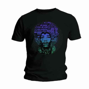Jimi Hendrix Unisex T-Shirt: Afro Speech (Black) Jimi Hendrix Unisex T-Shirt: Afro Speech (Black)