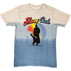 Johnny Cash Unisex T-Shirt: Walking Guitar (Blue) (Wash Collection) Johnny Cash Unisex T-Shirt: Walking Guitar (Blue) (Wash Collection)