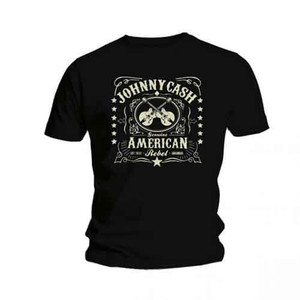 Johnny Cash Unisex T-Shirt: American Rebel 1 (Black) Johnny Cash Unisex T-Shirt: American Rebel 1 (Black)