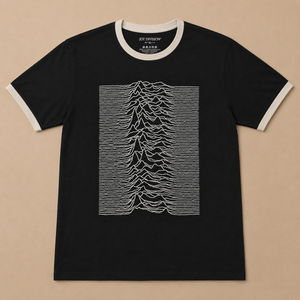 Joy Division Unisex Ringer T-Shirt: Unknown Pleasures (Black) (Back Print)