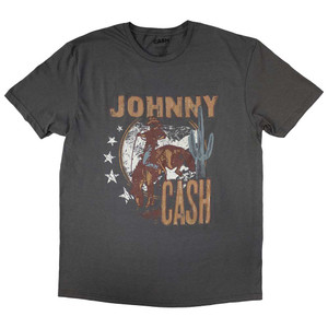 Johnny Cash Unisex T-Shirt: Cowboy (Charcoal Grey) Johnny Cash Unisex T-Shirt: Cowboy (Charcoal Grey)