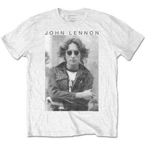 John Lennon Unisex T-Shirt: Windswept (White) John Lennon Unisex T-Shirt: Windswept (White)