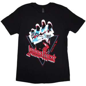 Judas Priest Unisex T-Shirt: British Steel Hand Triangle (Black) Judas Priest Unisex T-Shirt: British Steel Hand Triangle (Black)