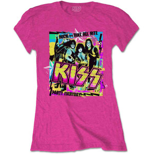 KISS Ladies T-Shirt: Party Every Day (Heliconia Pink) KISS Ladies T-Shirt: Party Every Day (Heliconia Pink)
