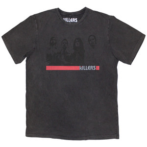The Killers Unisex Stone Wash T-Shirt: Band Photo Mono (Charcoal Grey) The Killers Unisex Stone Wash T-Shirt: Band Photo Mono (Charcoal Grey)