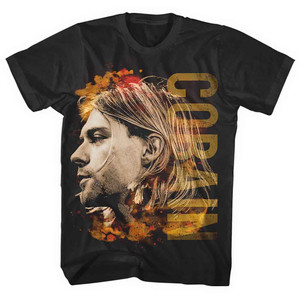 Kurt Cobain Unisex T-Shirt: Coloured Side View (Black) Kurt Cobain Unisex T-Shirt: Coloured Side View (Black)